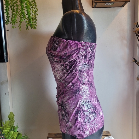 Kismet Purple and Black Snakeskin Look Tube Top M - Picture 4 of 7